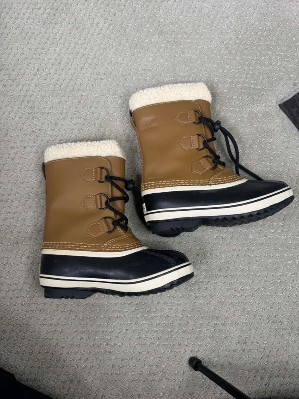 Sorel Kids Waterproof Winter Boots Lace up Brown Black Snow Boots Size 1